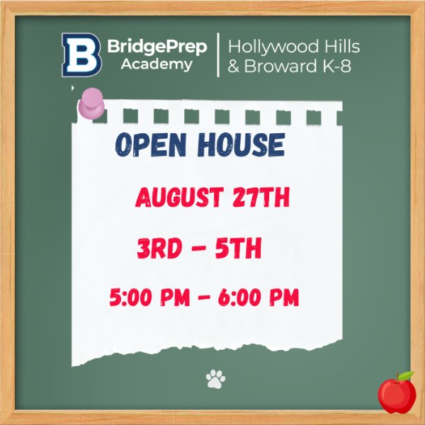 Open House - 3rd, 4th and 5th Grade